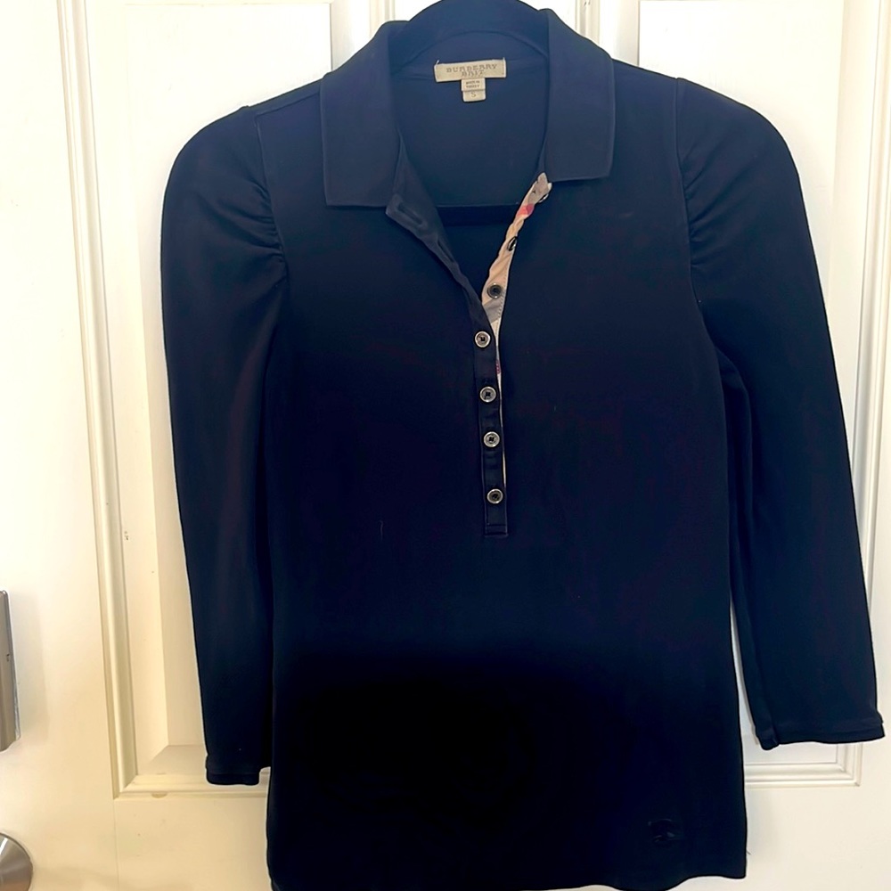 Burberry Women’s Polo top/Black Size small